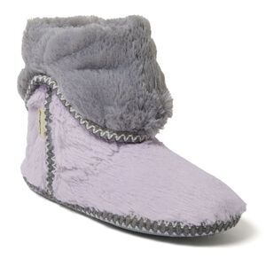 Dearfoams Women's Beth Faux Fur Fold Down Fuzzy Bootie House Slipper Boot